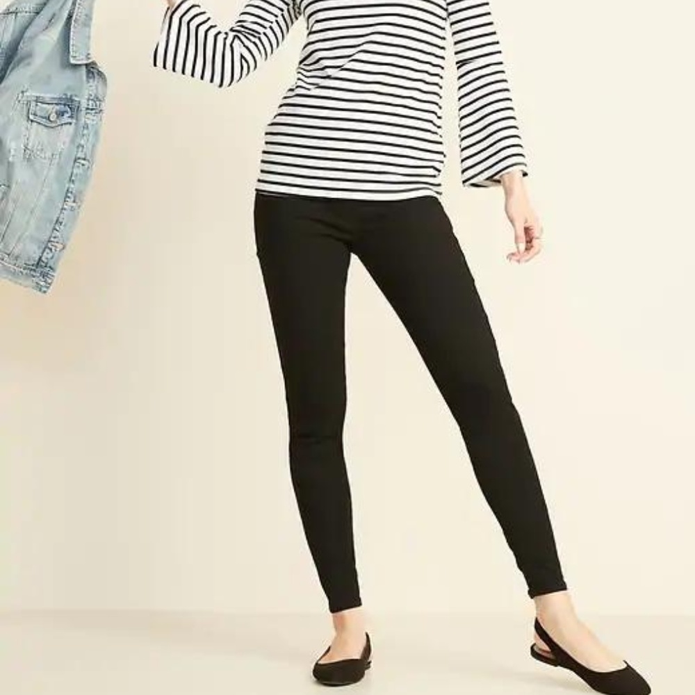 Super Skinny Black Pull-On Jeggings for Women - Picture 2 of 4